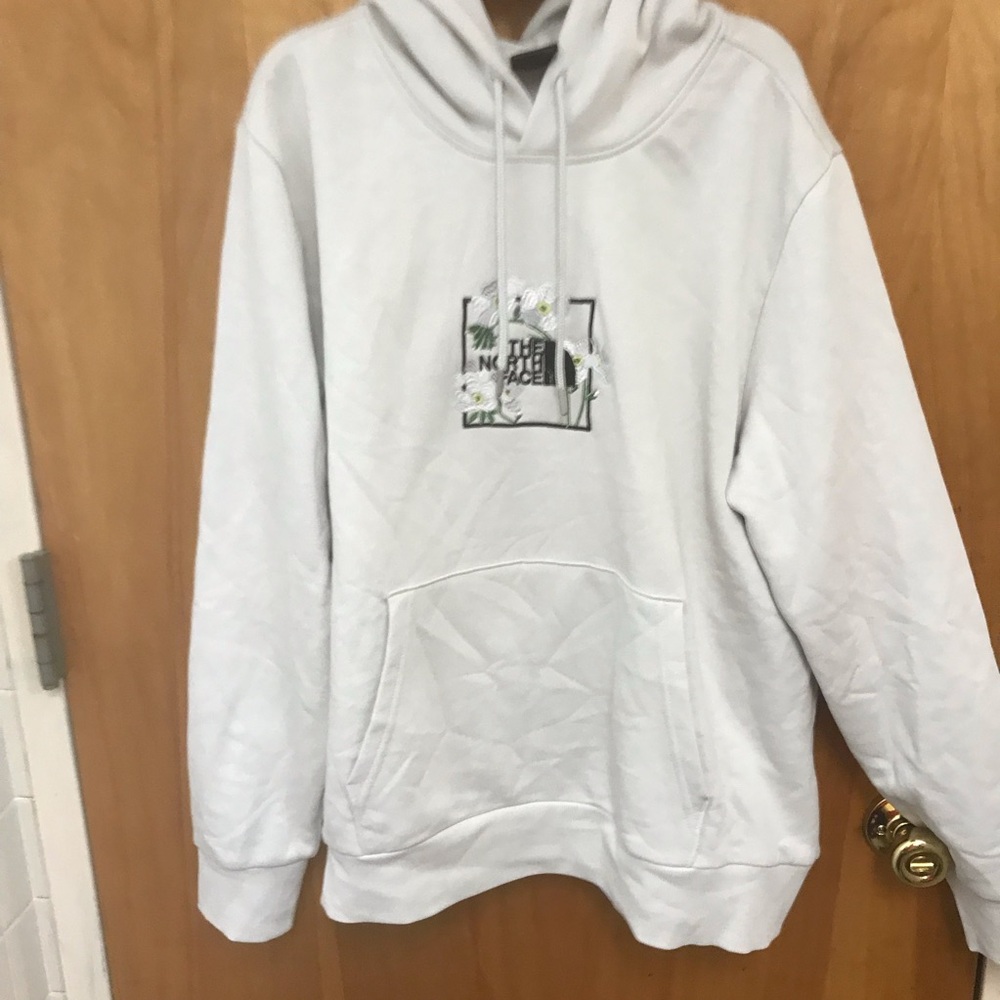 The North Face Hoodie Womens Pullover Embroidered Logo & Flower on front Sz XL
